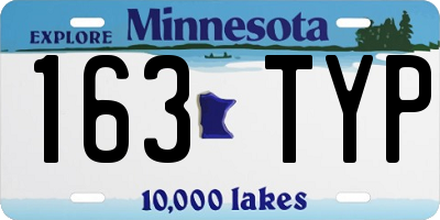 MN license plate 163TYP
