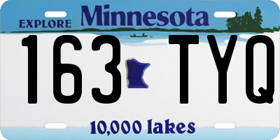 MN license plate 163TYQ