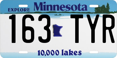 MN license plate 163TYR
