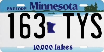 MN license plate 163TYS