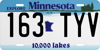 MN license plate 163TYV