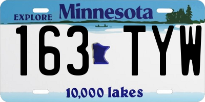 MN license plate 163TYW