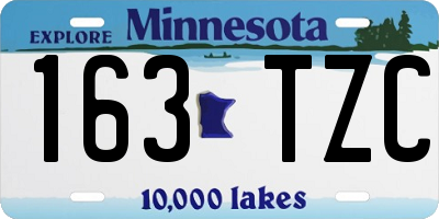 MN license plate 163TZC