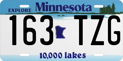 MN license plate 163TZG