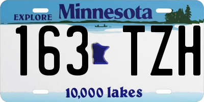 MN license plate 163TZH