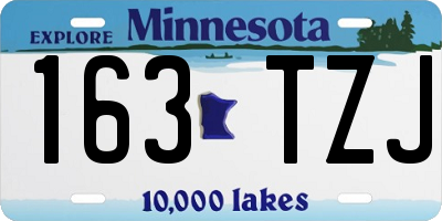 MN license plate 163TZJ