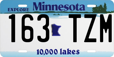 MN license plate 163TZM