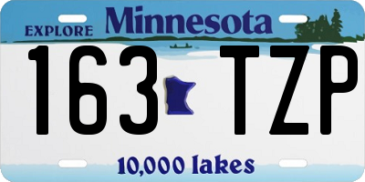 MN license plate 163TZP