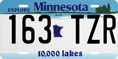 MN license plate 163TZR