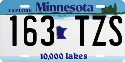 MN license plate 163TZS