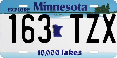 MN license plate 163TZX