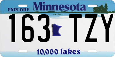 MN license plate 163TZY