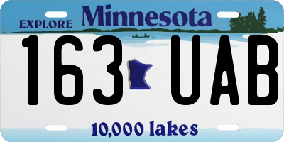 MN license plate 163UAB