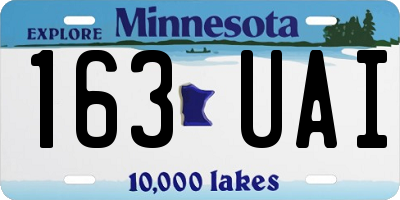 MN license plate 163UAI