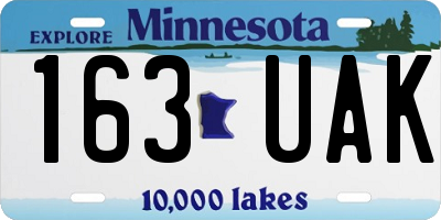 MN license plate 163UAK
