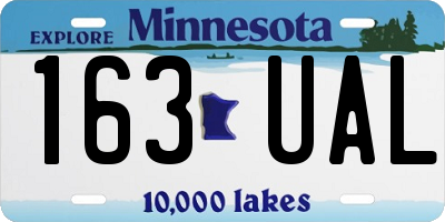 MN license plate 163UAL
