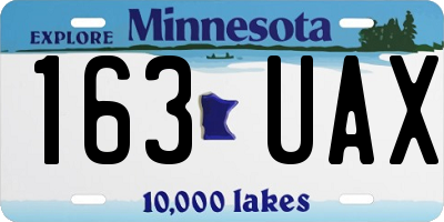MN license plate 163UAX