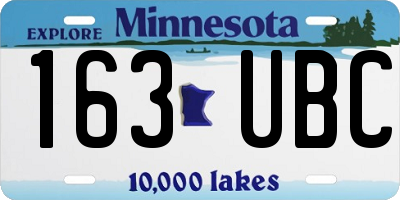 MN license plate 163UBC
