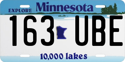 MN license plate 163UBE