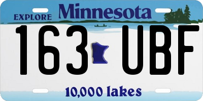 MN license plate 163UBF