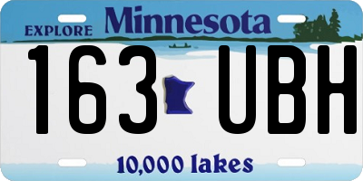 MN license plate 163UBH