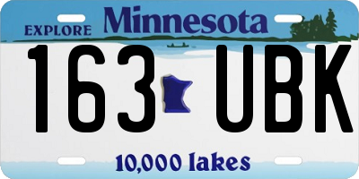 MN license plate 163UBK