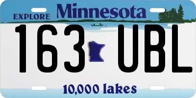 MN license plate 163UBL