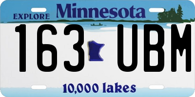 MN license plate 163UBM
