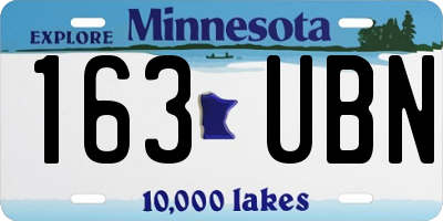 MN license plate 163UBN