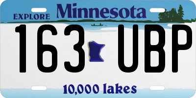 MN license plate 163UBP