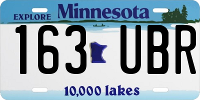 MN license plate 163UBR