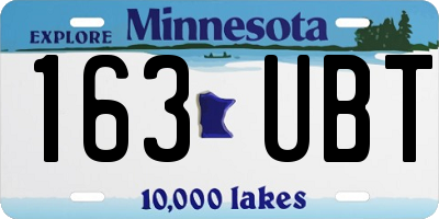 MN license plate 163UBT