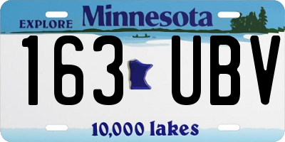 MN license plate 163UBV
