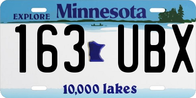 MN license plate 163UBX