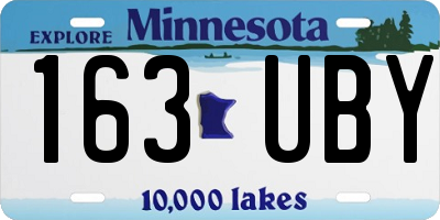 MN license plate 163UBY
