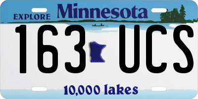 MN license plate 163UCS