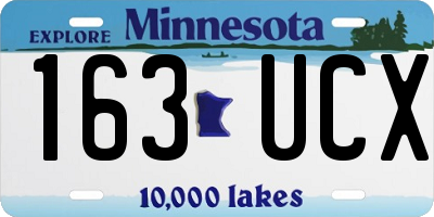 MN license plate 163UCX