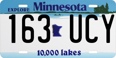 MN license plate 163UCY