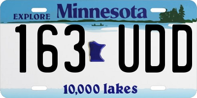 MN license plate 163UDD
