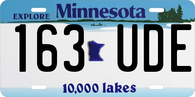 MN license plate 163UDE