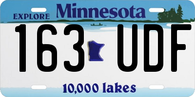 MN license plate 163UDF