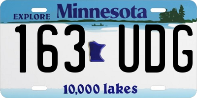 MN license plate 163UDG