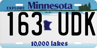 MN license plate 163UDK