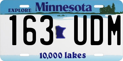 MN license plate 163UDM