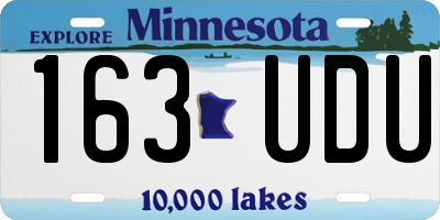 MN license plate 163UDU