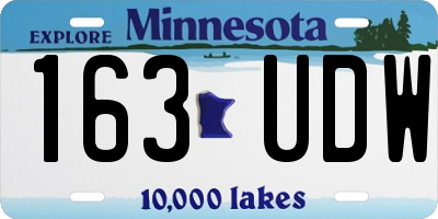 MN license plate 163UDW