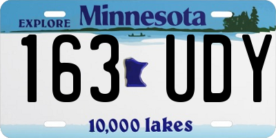 MN license plate 163UDY