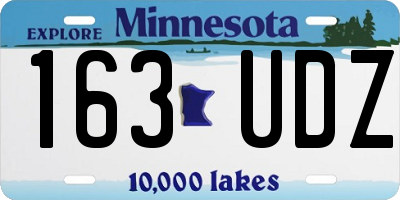 MN license plate 163UDZ