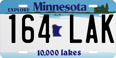 MN license plate 164LAK