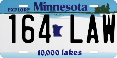 MN license plate 164LAW